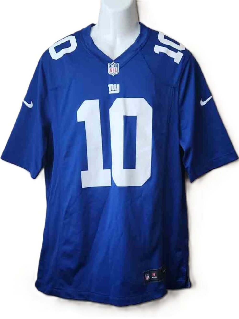 Eli Manning #10 New York Giants NFL Nike On Field Blue Game Jersey Men's Large